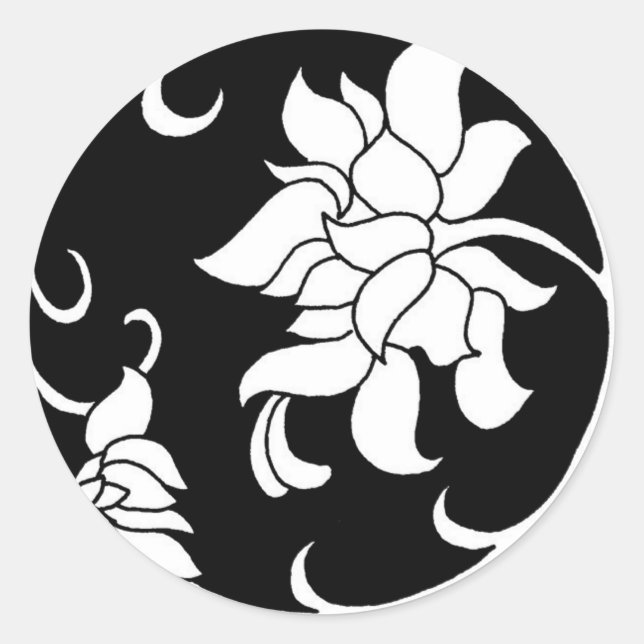 Rond Fleur de pivoine chinoise - Sticker (Devant)