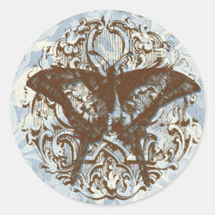 Rond Fleur di Lys Damask vs2 - Sticker Mariage