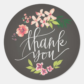 Rond Fleurs sur Sticker en Merci de tableau noir