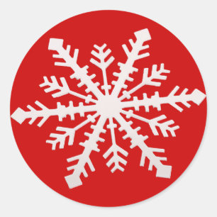 Rond Flocon de neige sur Sticker rouge