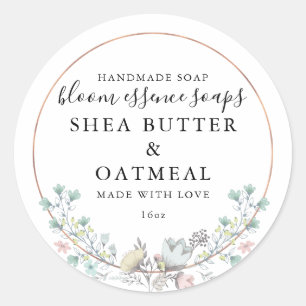 Rond Floral et huile Sticker pour savon
