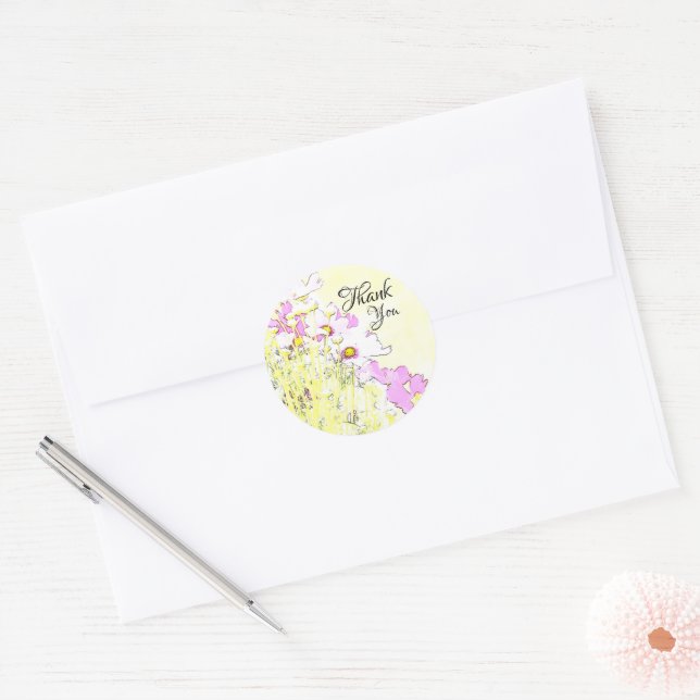 Rond Floral Monogram Sticker (Enveloppe)