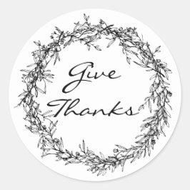 Rond Flore Rustique Donnez Merci Sticker Thanksgiving