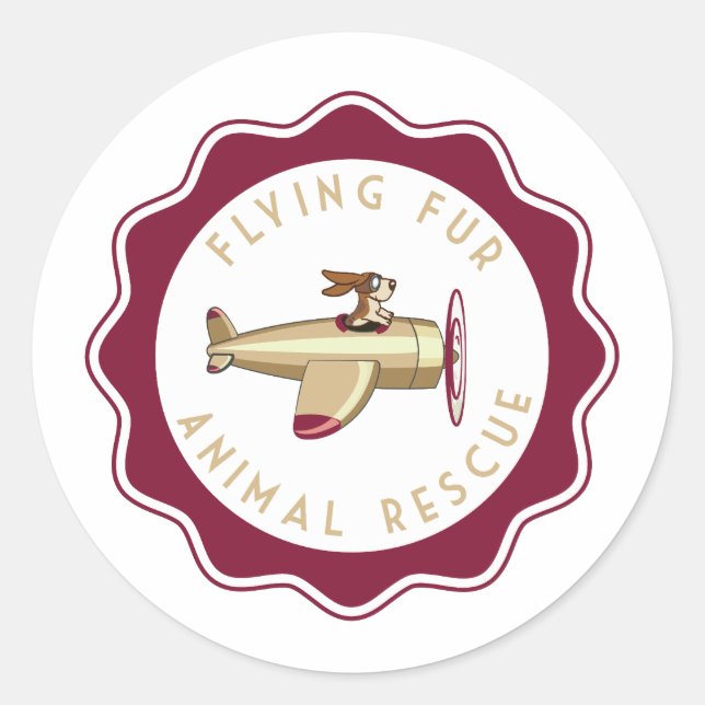 Rond Fourrure volante - Sticker pilote chien (Devant)