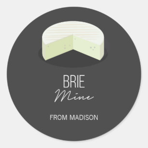 Rond Funny Brie Mine Valentine Love Sticker au fromage