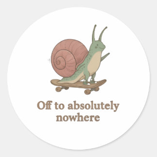 Rond Funny Snail Sticker – Cute Aesthetic Animal Sticke