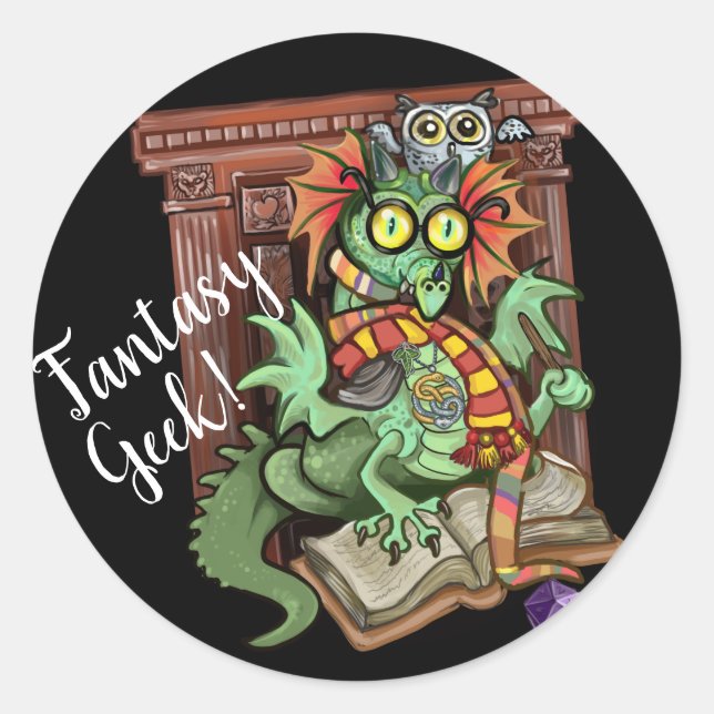 Rond GEEK IMAGINAIRE ! Sticker dragon ventilateur (Devant)