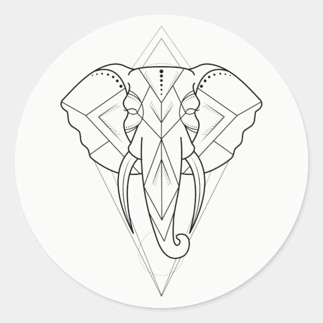 Rond Géométrique - Sticker éléphant (Devant)