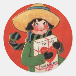 Rond Girl in Casquette with Valentine Package Sticker V