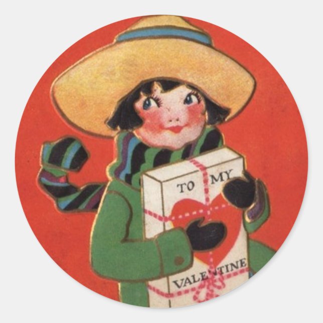 Rond Girl in Casquette with Valentine Package Sticker V (Devant)