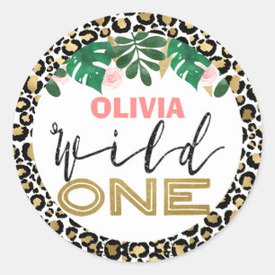 Rond Girls Wild One Safari Anniversaire Sticker