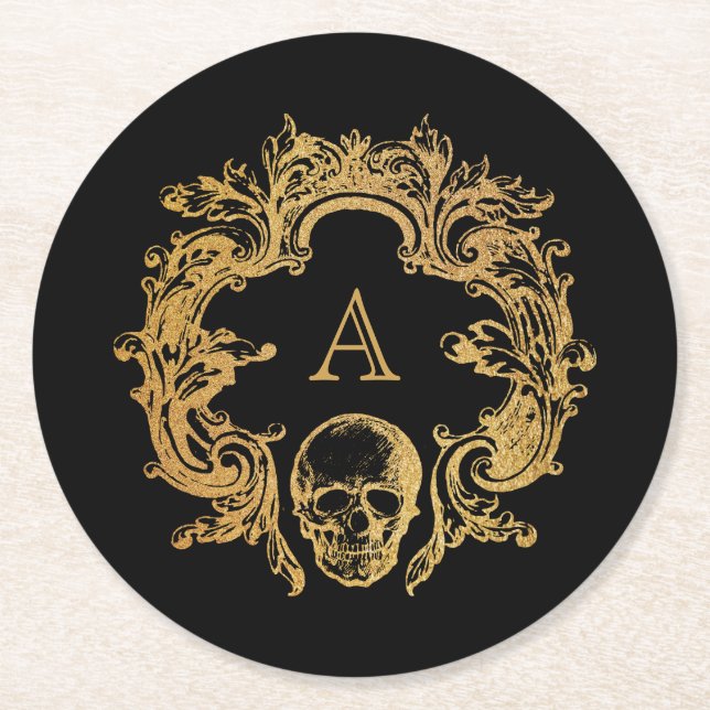 Rond Glam gothique | DESSOUS DE VERRE | Noir (Devant)