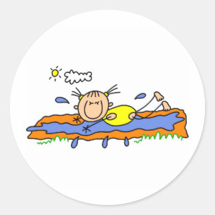 Rond Glisser Et Glisser Sur Un Sticker Hot Day