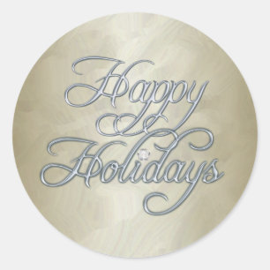 Rond Gold Foil Happy Holidays Diamond Sticker