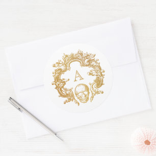 Rond Gothique Glam Halloween   Sticker   Blanc