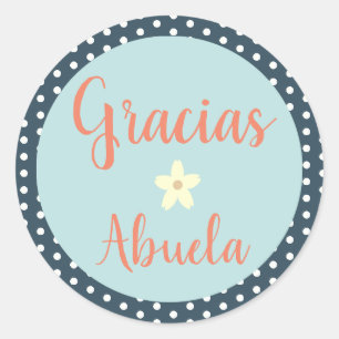 Rond Gracias/Merci espagnol Sticker pour grand-mère