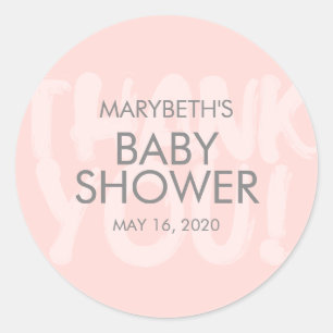 Rond Graffiti Baby shower rose Favoriser Sticker