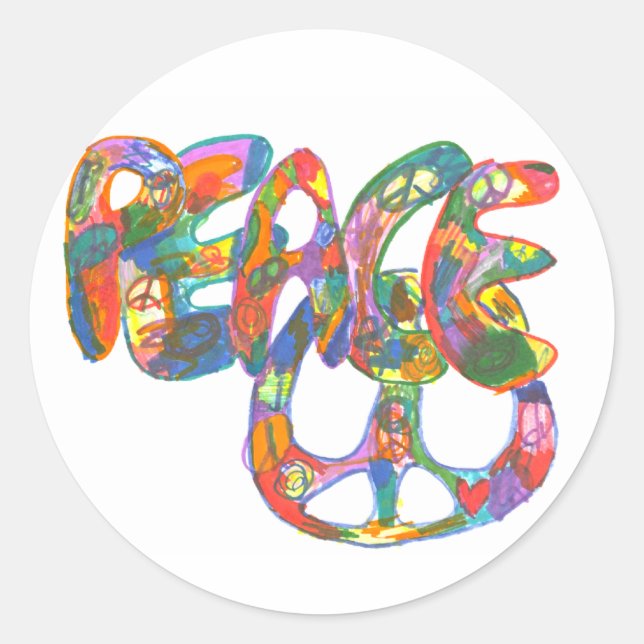 Rond Graffiti Design Sticker pour la paix (Devant)