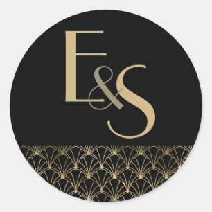 Rond Grand Gatsby art déco élégant mariage Sticker