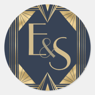 Rond Grand Gatsby art déco élégant mariage Sticker