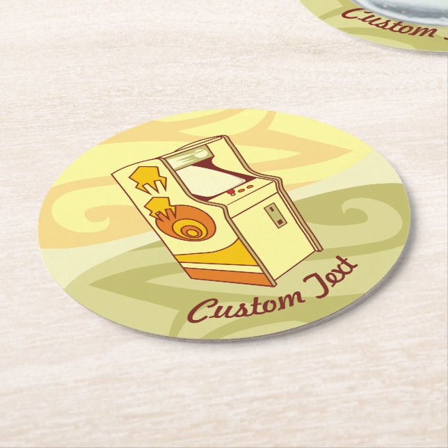 Rond Grand jeu d'arcade console dessous de verre papier (Incliné)