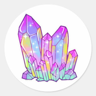 Rond Grand Sticker en cristal arc-en-ciel