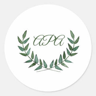 Rond Green Branches Simple Sticker