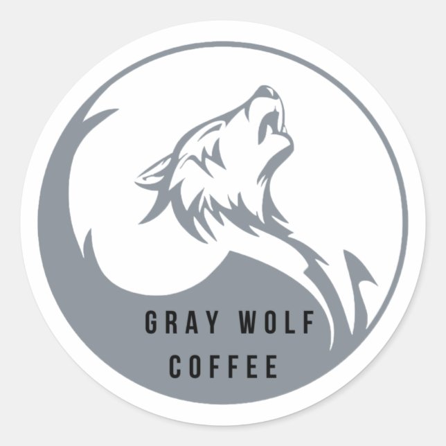 Rond Gris Wolf Café Grand Sticker (Devant)