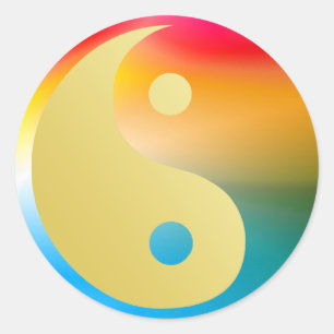 Rond Groovin' Yin et Yang Sticker