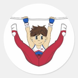 Rond Gymnaste mignon sur Sticker à barre