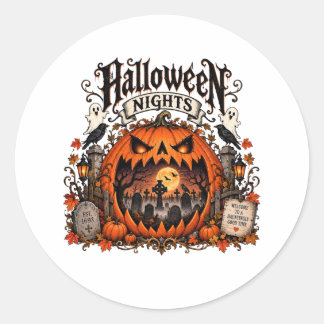 Rond Halloween Nights Pumpkin Sticker