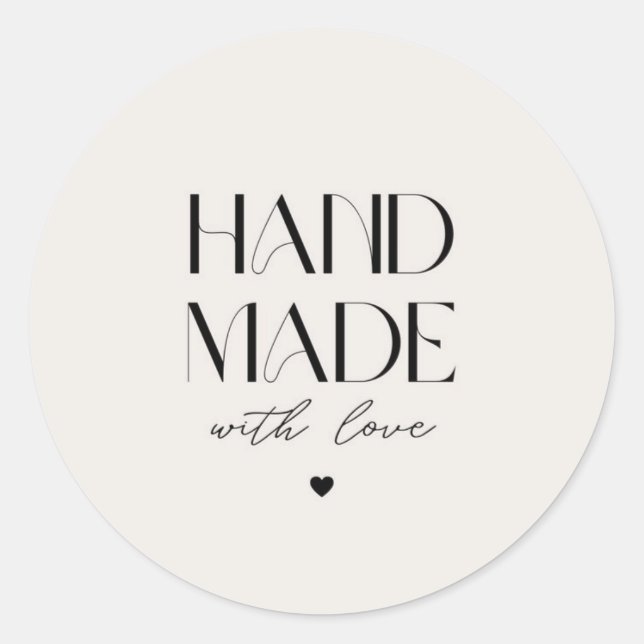 Rond Hand Made With Love Simple Sticker – Small Busines (Devant)