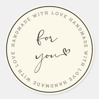 Rond Handmade With Love Circle Sticker 