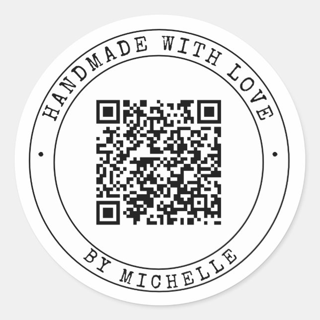 Rond Handmade With Love Merci Sticker (Devant)