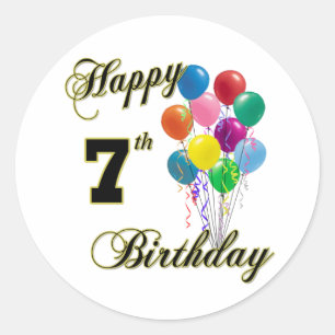Rond Happy 7e Anniversaire Sticker et Anniversaire Vête