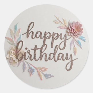 Rond Happy birthday sticker 