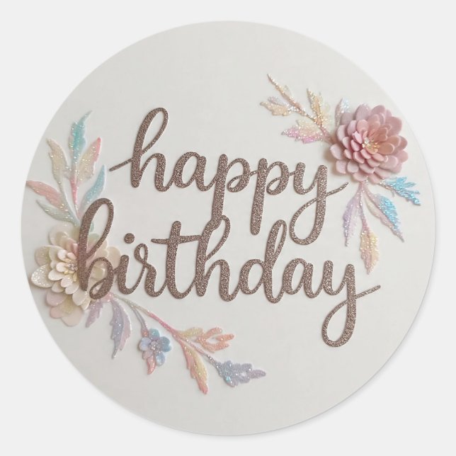 Rond Happy birthday sticker  (Devant)