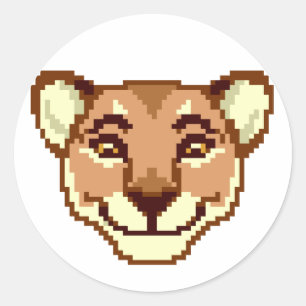 Rond Happy Cartoon Lioness émoticon Sticker