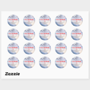 Rond Happy Christmas sticker - feliz Navidad (espagnol)