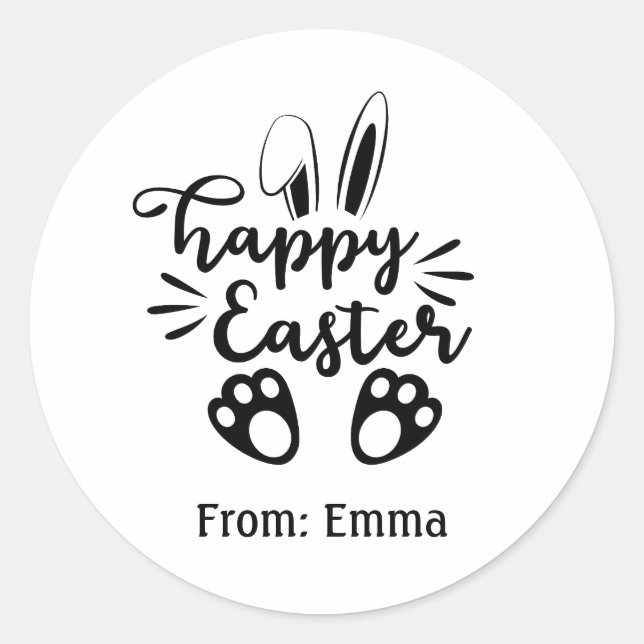 Rond Happy Easter Personalized Sticker (Devant)