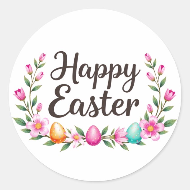 Rond Happy Easter sticker (Devant)