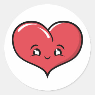 Rond Happy Heart Sticker