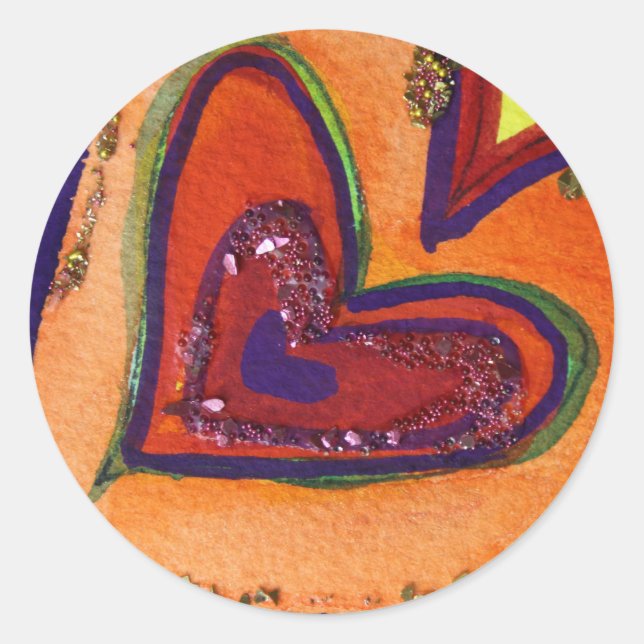 Rond Happy Heart Sticker (Devant)