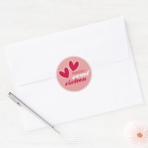 Rond Happy Hearts Sweet sixteen Sticker