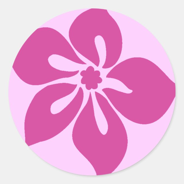 Rond Happy Hibiscus" Sticker à Fuchsia (Devant)