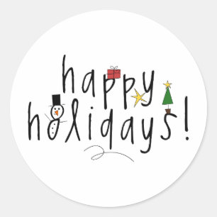 Rond Happy Holiday Classic Round Sticker