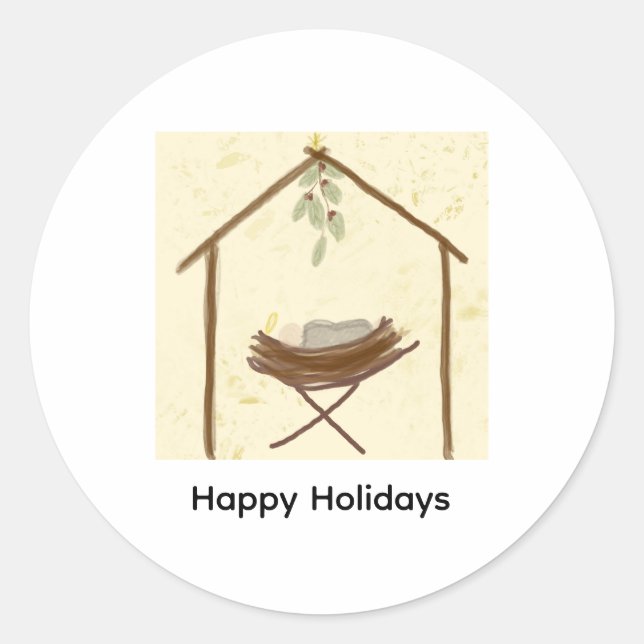Rond Happy Holidays Sticker (Devant)