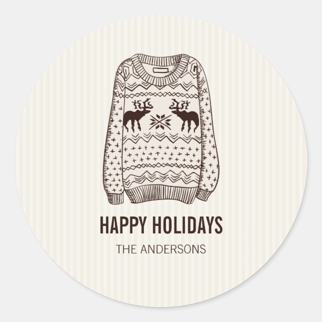 Rond Happy Holidays Vacances Essentials Sticker (Devant)