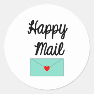 Rond Happy Mail Sticker - design d'enveloppe! !