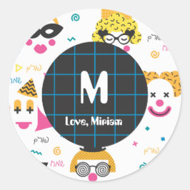 Rond Happy Purim Sticker